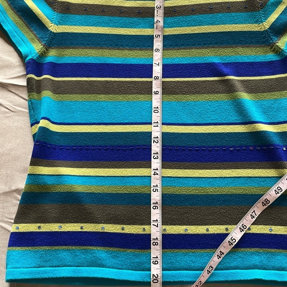 Uniform x John Paul Richard Multi Stripe Top Jewel Tone Y2K - Picture 5 of 6